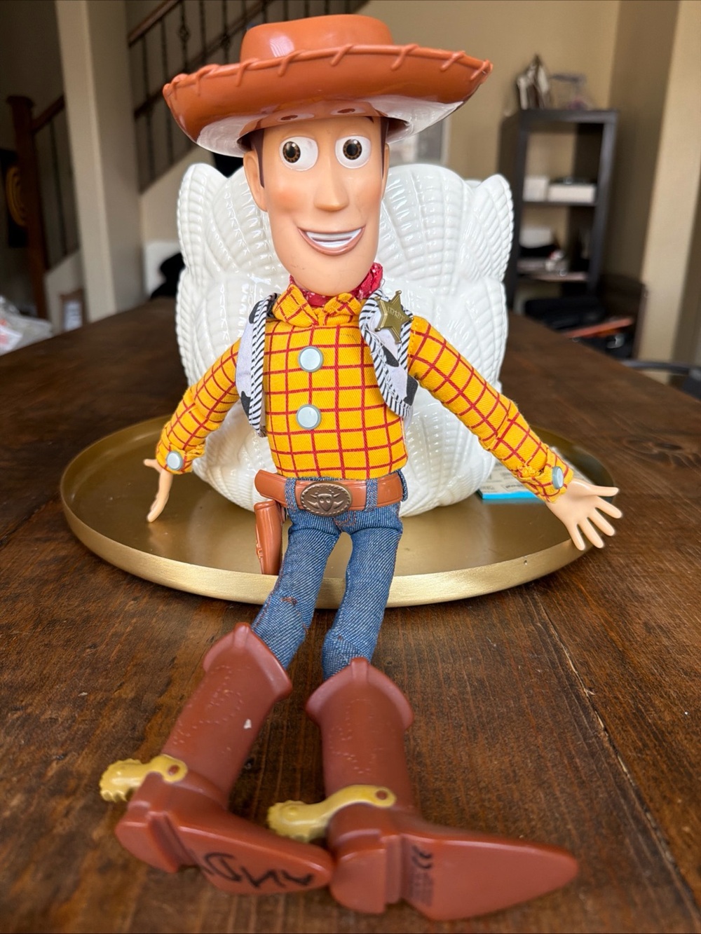 Disney Woody Cowboy Doll - Orange Hat, Yellow Shirt, Brown Boots